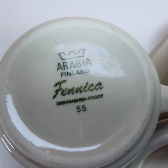 Arabia Fennica Cream and Sugar Set Stoneware Covered Sugar Bowl Mid Century - Picture 11 of 12